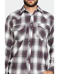 Resistol Men's Brazos Ombre Large Plaid Long Sleeve Western Shirt