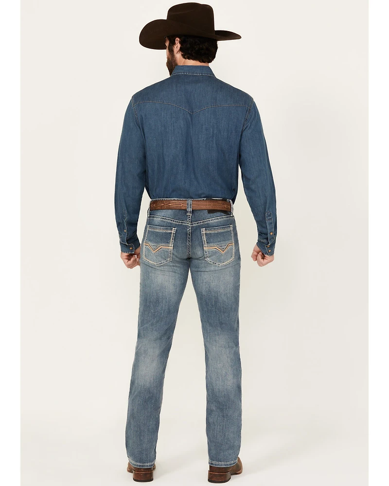 Rock & Roll Denim Men's Medium Wash Revolver Reflex Slim Straight Stretch Jeans