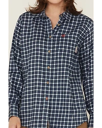 Ariat Women's FR Angeles Plaid Print Long Sleeve Button-Down Work Shirt