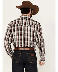 Wrangler Men's Plaid Print Long Sleeve Snap Performance Western Shirt