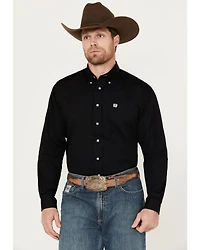 Cinch Men's Solid Black Button Down Western Shirt - Big & Tall