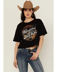 Shyanne Women's Wanderlust Fringe Back Short Sleeve Graphic Tee
