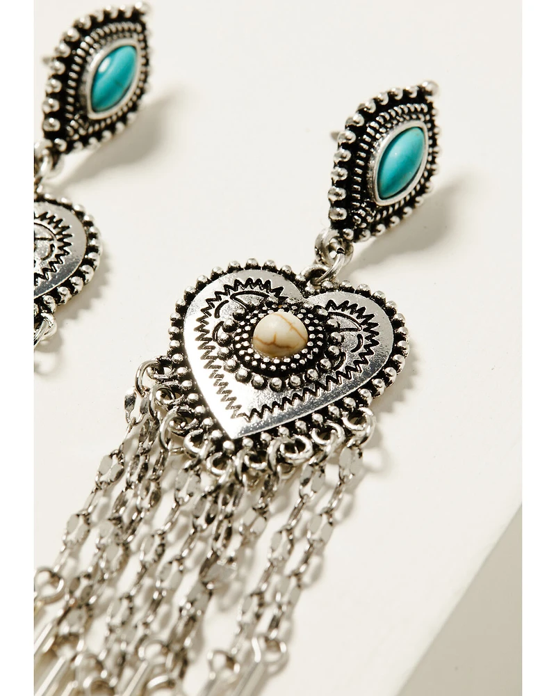 Shyanne Women's Heart Fringe Earrings