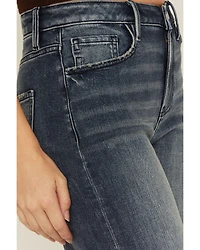 Miss Me Women's Dark Wash High Rise 32" Super Wide Stretch Denim Jeans