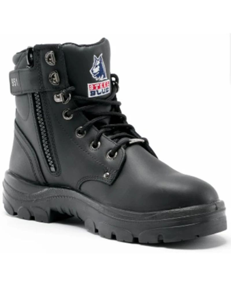 Steel Blue Men's Argyle 6" Zip & Lace-Up Work Boots - Toe
