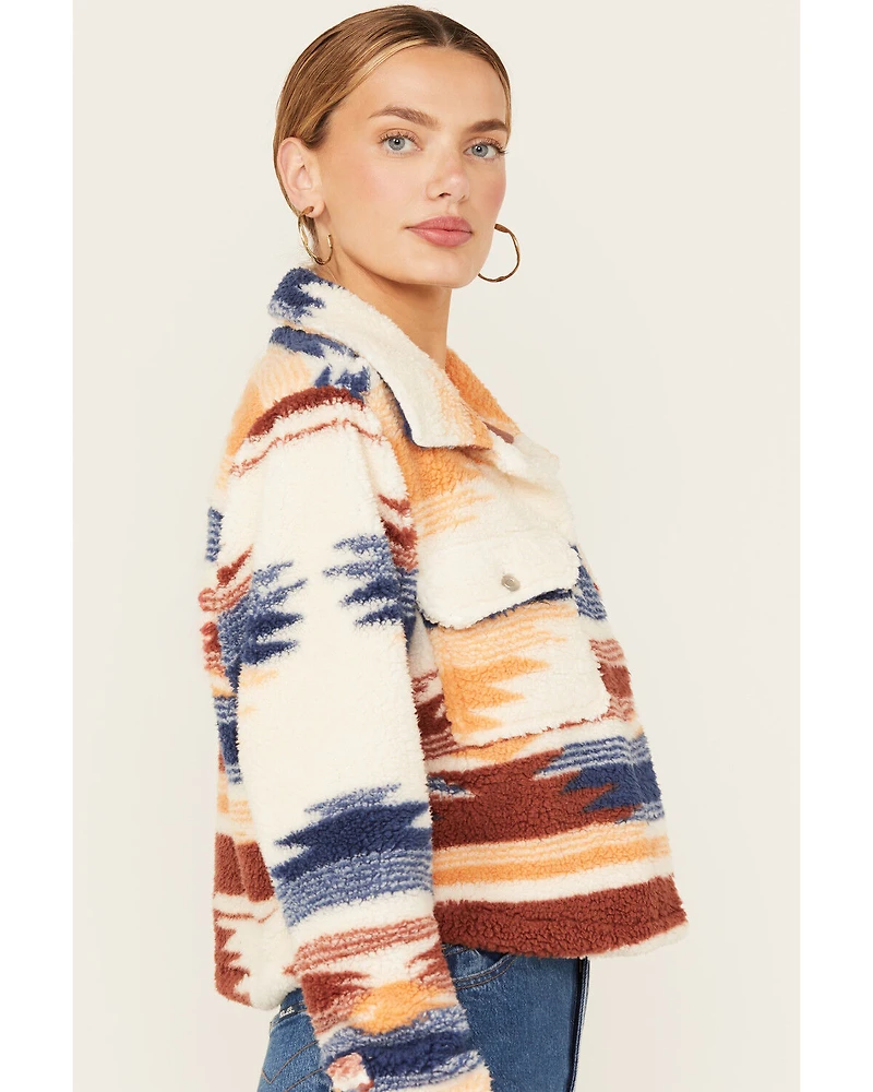 Ashley Women's Southwestern Print Sherpa Jacket