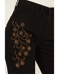 Shyanne Women's Sand Palm High Rise Embellished Flare Jeans