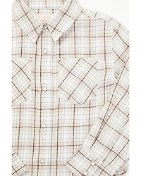 Shyanne Toddler Girls' Plaid Print Long Sleeve Snap Western Shirt