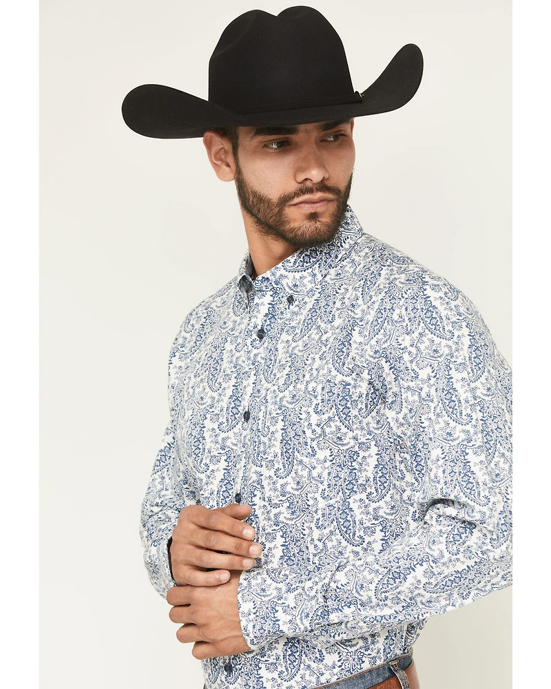 Cody James Men's Dagget 2.0 Paisley Print Long Sleeve Button-Down Stretch Western Shirt