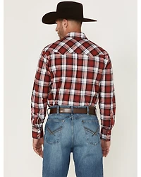 Wrangler Retro Men's Plaid Print Long Sleeve Snap Western Shirt