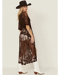 Shyanne Women's Embroidered Mesh Kimono