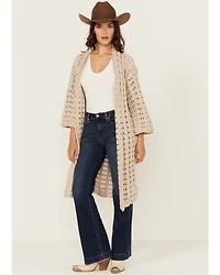 Shyanne Women's Solid Open Knit Duster