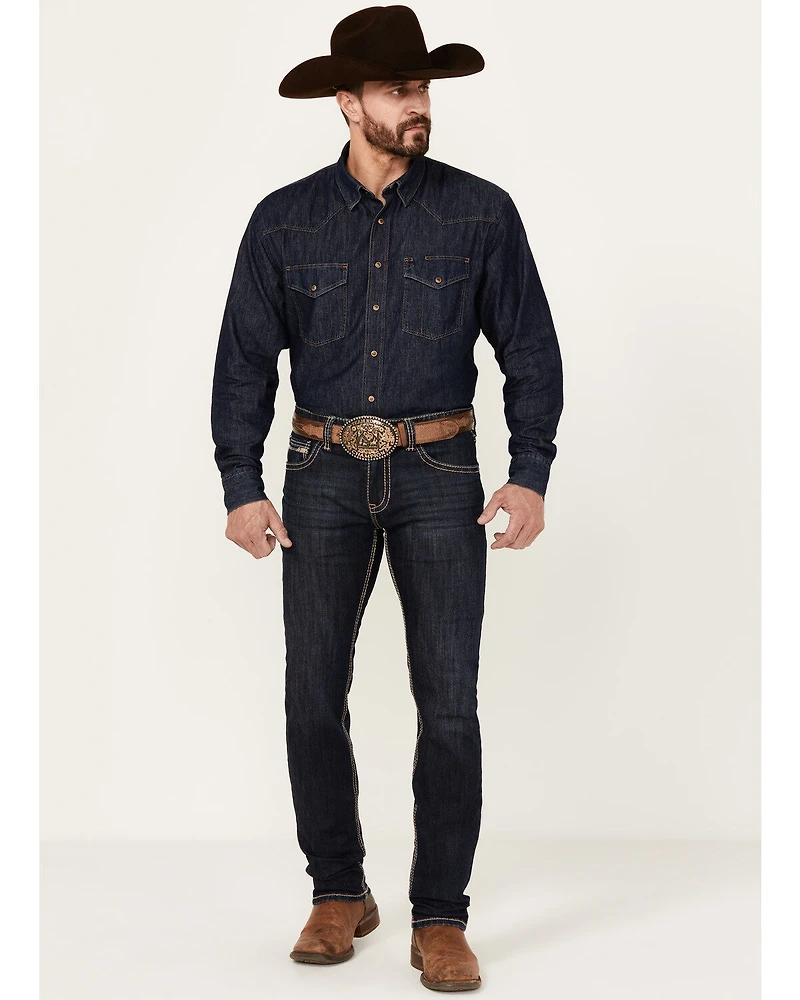 Rock & Roll Denim Men's Dark Wash Rifle Reflex Skinny Stretch Jeans