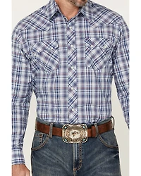 Wrangler Retro Men's Plaid Print Long Sleeve Snap Western Shirt