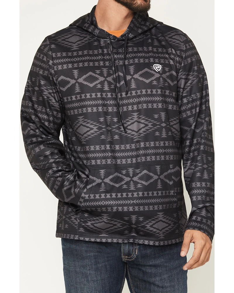 Rock & Roll Denim Men's Southwestern Print Performance Hooded Sweatshirt