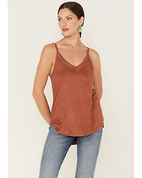 Shyanne Women's Faux Suede Latter Trim Cami
