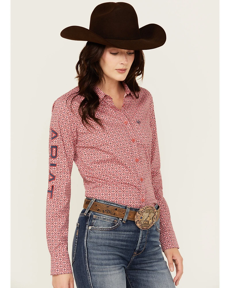 Ariat Women's Boot Barn Exclusive Team Kirby Medallion Print Long Sleeve Button-Down Stretch Western Shirt
