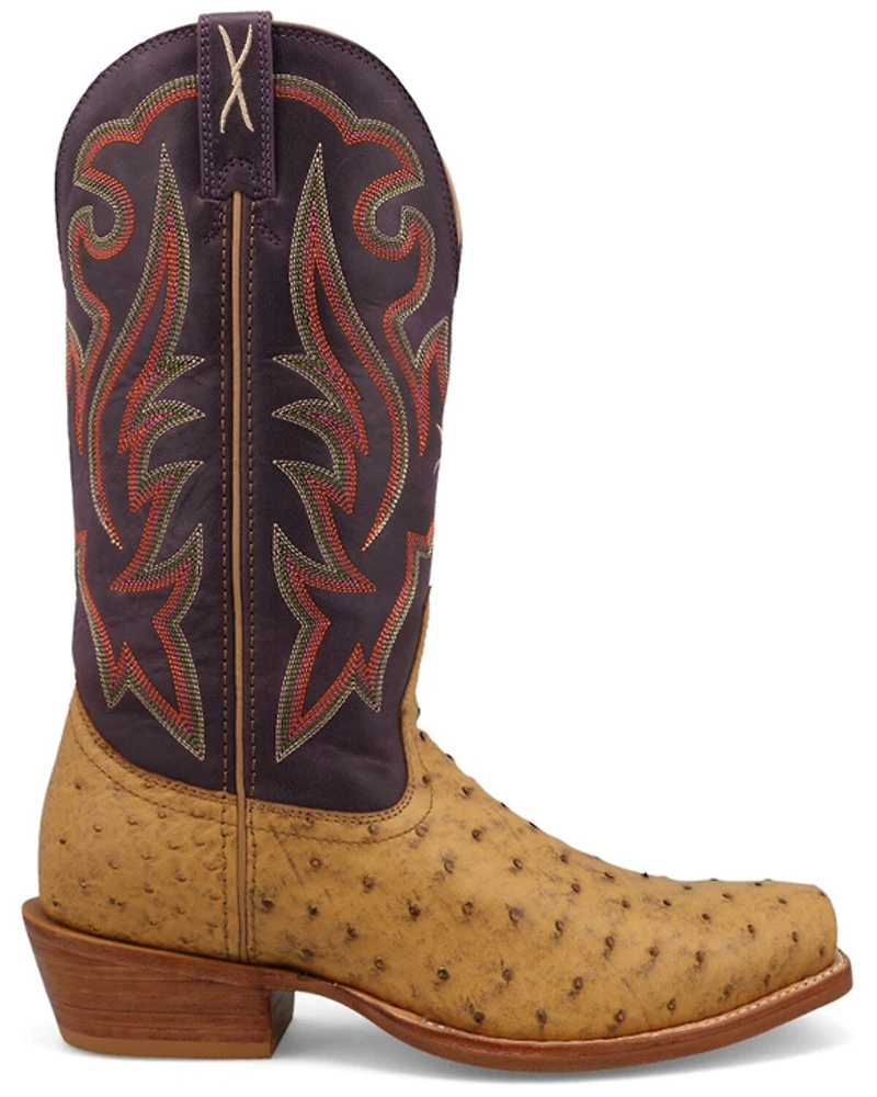 Twisted X Men's 13" Reserve Exotic Full-Quill Ostrich Western Boots - Square Toe