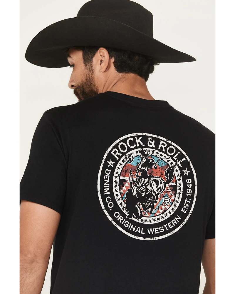 Rock & Roll Denim Men's Bronc Rider Short Sleeve Graphic T-Shirt