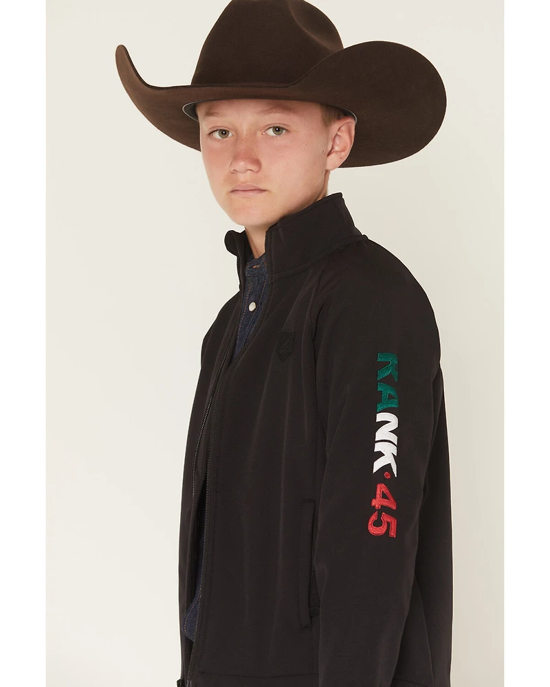 RANK 45® Boys' Mexico Flag Seal Softshell Jacket