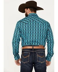 Rock & Roll Denim Men's Southwestern Print Vintage Stretch Western Shirt