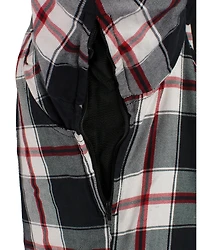 Milwaukee Performance Men's Black/White/Red Aramid Flannel Biker Jacket