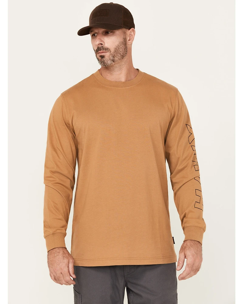 Hawx Men's To The Bone Long Sleeve Graphic Work T-Shirt