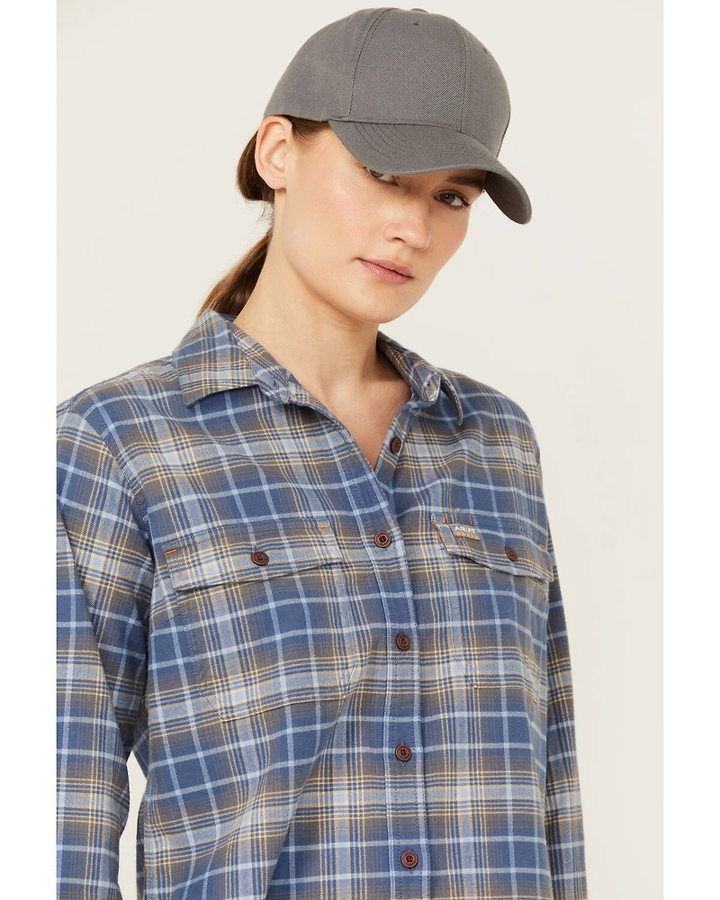 Ariat Women's Rebar Flannel DuraStretch Long Sleeve Button-Down Work Shirt