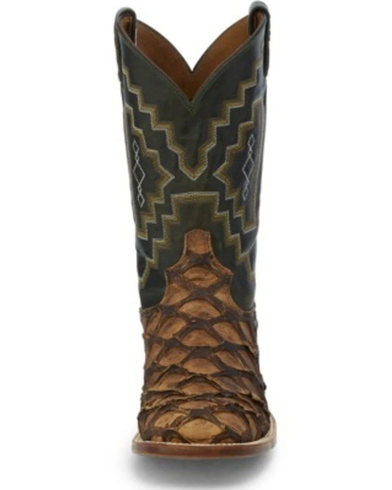 Tony Lama Men's Leviathan Exotic Pirarucu Western Boots - Square Toe