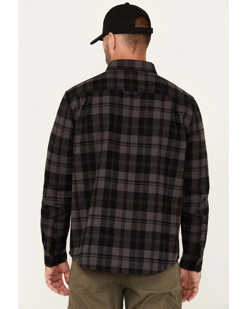 Lucky Brand Workwear Men's Harvest Plaid Print Long Sleeve Button-Down Flannel Shirt