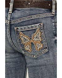 Shyanne Girls' Dawn Studded Pocket Bootcut Stretch Denim Jeans