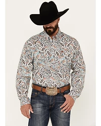 Cinch Men's Paisley Print Long Sleeve Button-Down Western Shirt