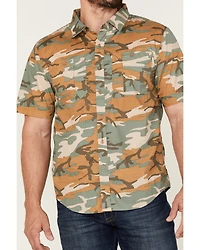 Brixton Men's Charter Camo Print Utility Button Down Western Shirt