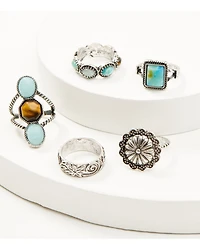 Shyanne Women's Juniper Sky Multi Gem Ring Set - 5 Piece