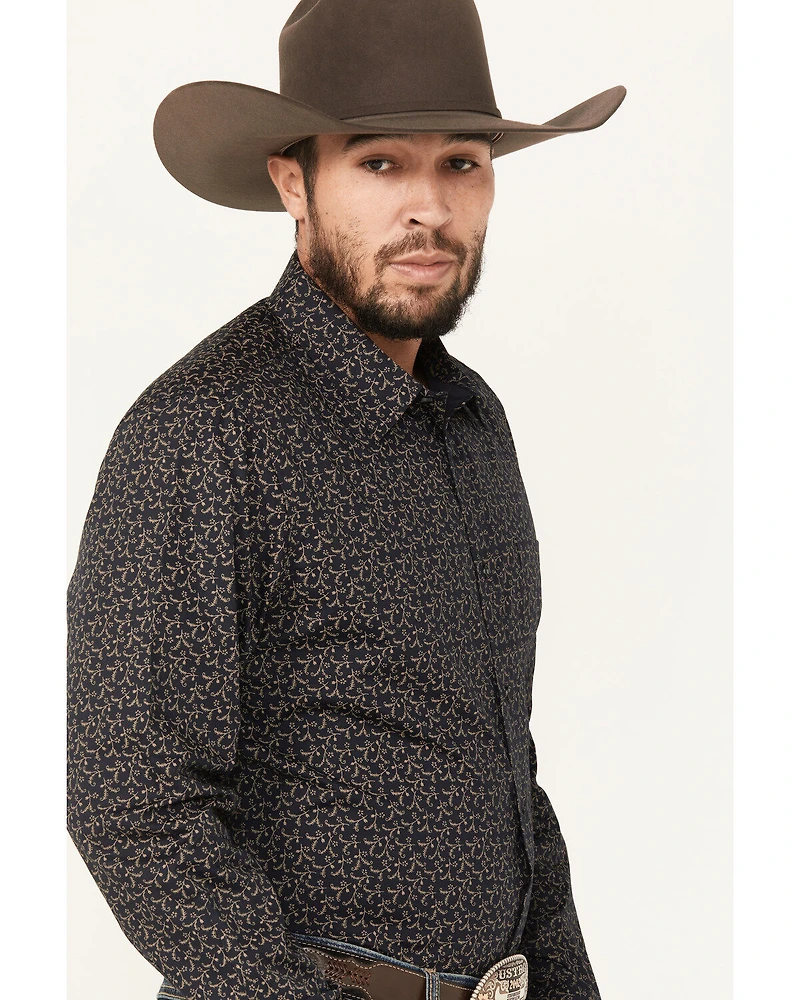 Gibson Trading Co Men's Ditsy Floral Print Long Sleeve Button-Down Western Shirt