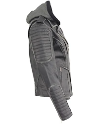 Milwaukee Leather Women's Rub-Off Hoodie Motorcycle Jacket