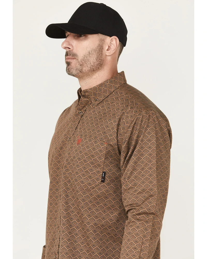Ariat Men's FR Deniro Printed Long Sleeve Button-Down Work Shirt