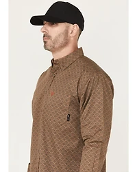 Ariat Men's FR Deniro Printed Long Sleeve Button-Down Work Shirt