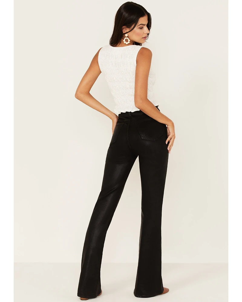 7 For All Mankind Women's High Rise Coated Slim Bootcut Jeans