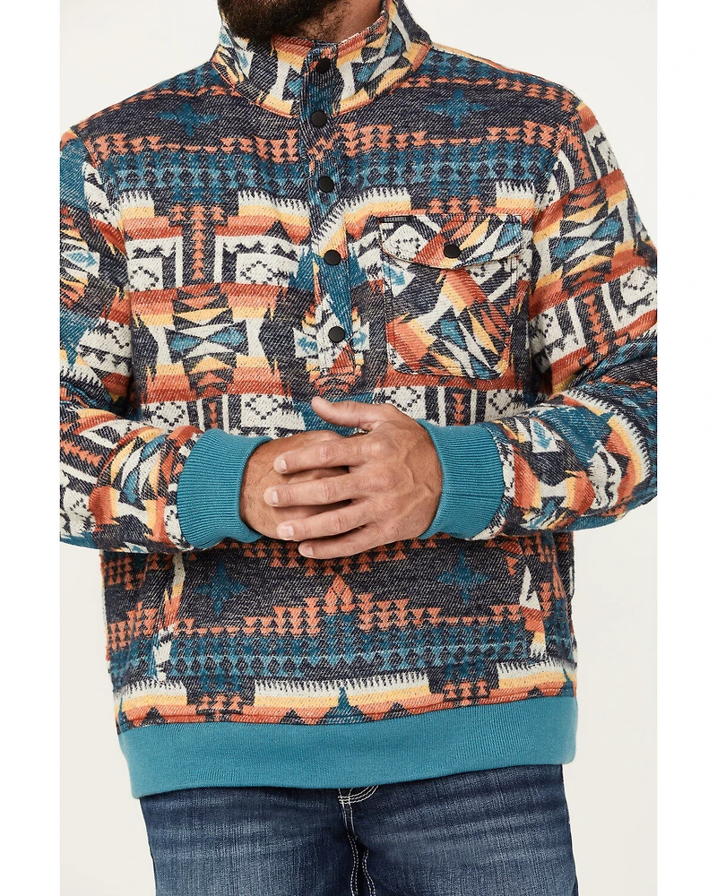 Rock & Roll Denim Men's Southwestern Print Jacquard Bomber Jacket