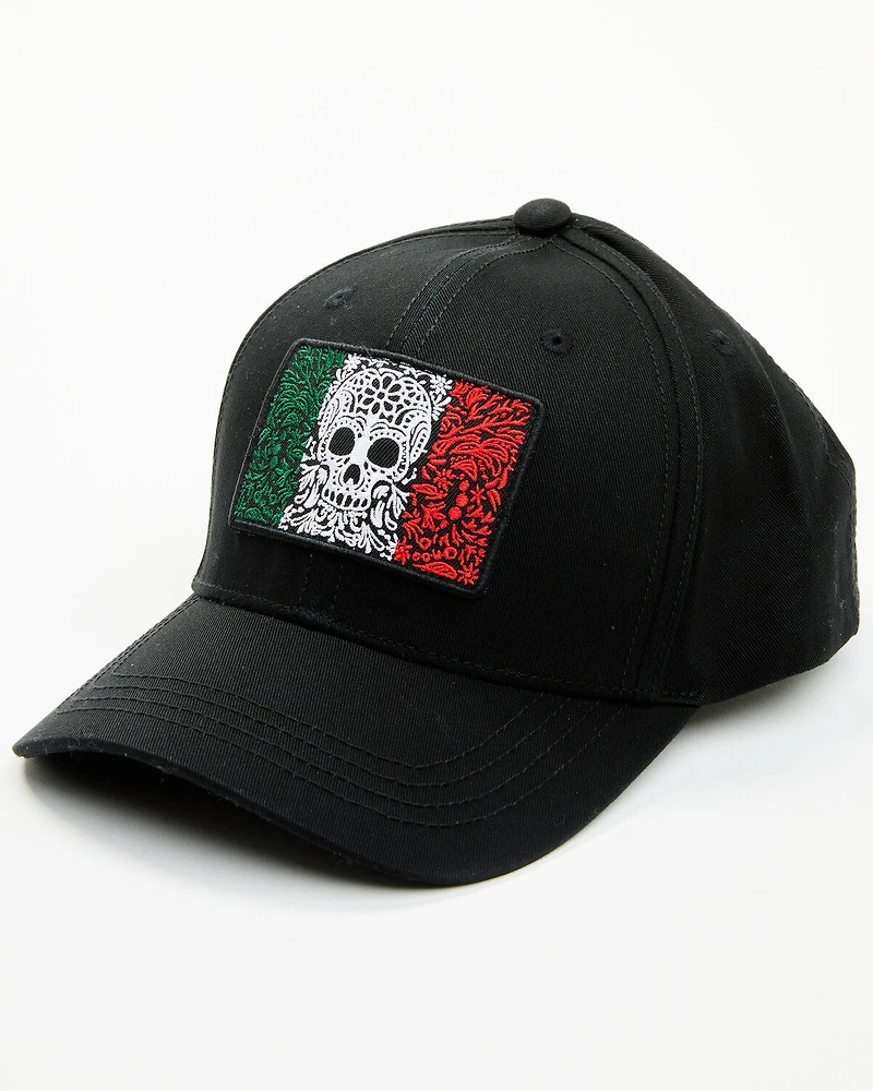 Moonshine Spirit Men's Sugar Skull Mexican Flag Baseball Cap