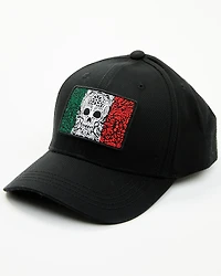 Moonshine Spirit Men's Sugar Skull Mexican Flag Baseball Cap
