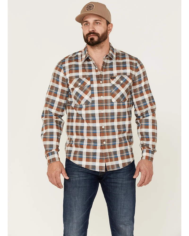 Brixton Men's Bowery Summer Weight Plaid Button-Down Western Shirt