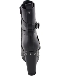 Milwaukee Leather Women's Triple Strap Wedge Boots - Round Toe