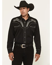 Scully Men's Embroidered Long Sleeve Snap Western Shirt