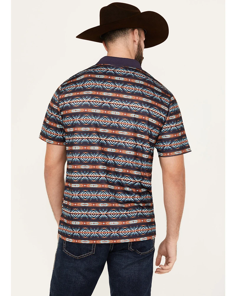 RANK 45® Men's Lusaka Southwestern Print Short Sleeve Polo Shirt