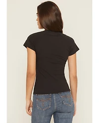 Wrangler Women's Long Live Cowboys Rhinestone Short Sleeve Tee