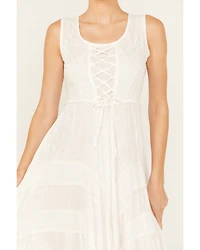 Scully Women's Lace-Up Jacquard Midi Dress