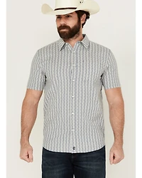Cody James Men's Falling Diamond Striped Short Sleeve Button-Down Stretch Western Shirt - Tall