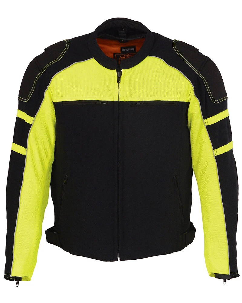 Milwaukee Leather Men's Mesh Racing Jacket with Removable Rain Liner - 3X
